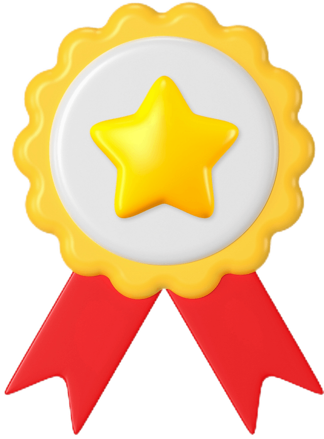 3D achievement badge illustration