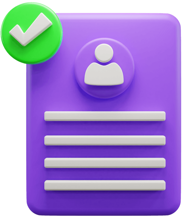 Candidate profile 3D illustration