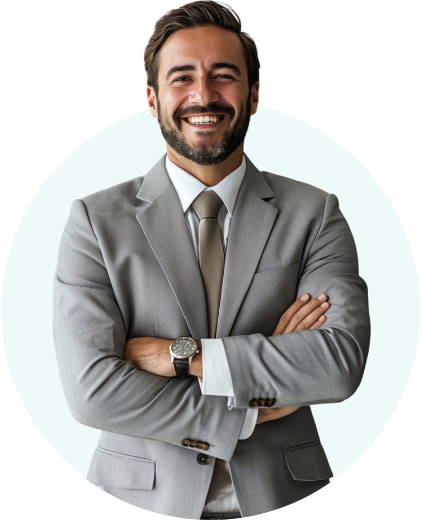 Confident latin executive
