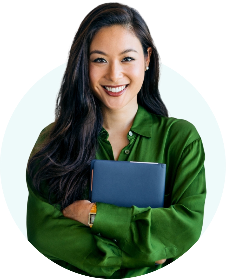 Confident asian executive